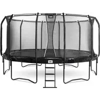 Salta Trampolin First Class ø 487 cm Schwarz - Hochwertiges Trampolin mit robustem Rahmen und Sicherheitsnetz, ideal für sichere Sprünge im Garten. Inklusive stabiler Leiter für einfachen Zugang.