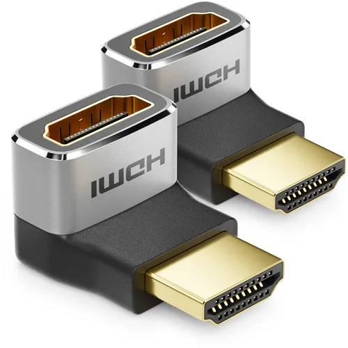 2x HDMI Adapter Stecker Verbinder 270° Gewinkelt ALU 8K@60Hz 4K@120Hz ARC HDR10+