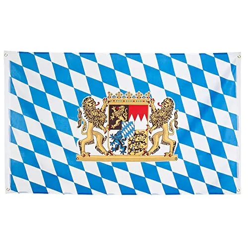 Boland 54223 - Banner Bayern, 90 x 150 cm, blau-weiße Rauten, Dekoration, Volksfest, Bierfest, Kirchweih, Bayern, Mottoparty, Karneval