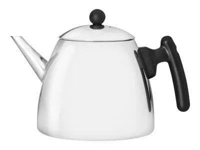 Bredemeijer Klassische doppelwandige Edelstahl Teekanne 1.2 Liter - isoliert für aromatischen Tee, tropffreies Einschenken und komfortabler Griff