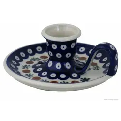 Bunzlauer Keramik Kerzenständer Bunzlauer Keramik retro Chamberstick Kerzenhalter Ø14,5x5,5cm Dekor 41 bunt