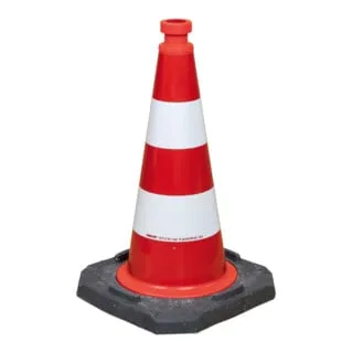 Moravia MORION-Reflexkegel-EU 500 Typ A rot-weiss reflektierend - Absperrungen mit hoher Sichtbarkeit, ideal für Sicherheitsmaßnahmen im Straßenverkehr und bei Baustellen.