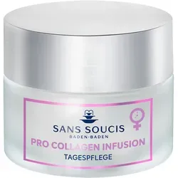 Sans Soucis Pro Collagen Infusion Tagespflege 50 ml - Ganzkörperpflege für menopausale Haut, stärkt die Spannkraft mit veganem Kollagen und Ceramiden für ein strafferes, glatteres Hautbild.