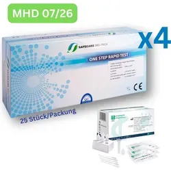 SAFECARE One Step COVID-19 Antigen-Schnelltestkit (3in1)| Laien-Selbsttest 100 Stück MHD 07/26 | 4 x 25er Pack | ID: 2099 | GRATIS parahealth Test...