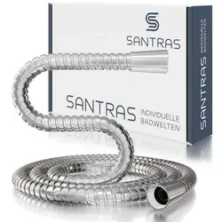 Santras Brauseschlauch Duschschlauch aus Metall 1/2" in Chrom (0,50 - 3,00 m) - Robuster Duschschlauch aus hochwertigem Metall, flexibel von 0,50 bis 3,00 m einstellbar, ideal für komfortable Nutzung im Badezimmer.