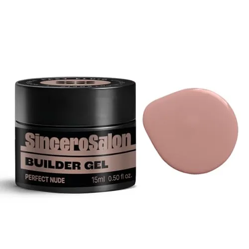 SINCERO SALON Easy Fluid Aufbaugel für Gelnägel - Perfect Nude - TPO-frei - Farbgel für Gelnägel - UV Gel für Nagelverlängerungen Korrekturen French Manicure - Builder Gel für Nägel - 15ml