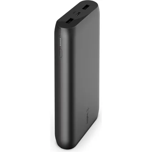 Belkin BoostCharge™ Powerbank 20.000 mAh - Schwarz - Powerbank mit 20.000 mAh, ideal für unterwegs. Bis zu 140 Stunden zusätzliche Akkulaufzeit für Ihr Smartphone. Zwei USB-A-Anschlüsse ermöglichen das gleichzeitige Laden mehrerer Geräte.
