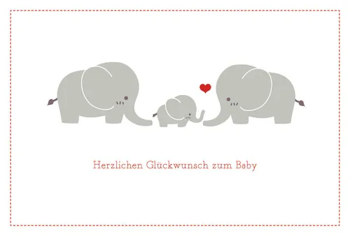 Geburt – Baby  - Glückwunschkarte im Format 11,5 x 17 cm mit Briefumschlag