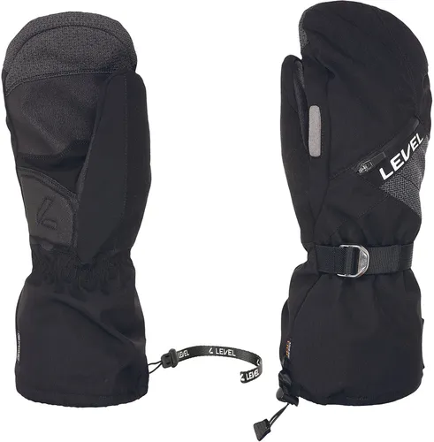 LEVEL STAR Fäustling 2026 pk black - 9 - Robuster Fäustling für Snowboardfans, ideal für extreme Bedingungen. Mit Membra-therm Plus für hohen Tragekomfort und Wärme bis -17°C. Langer Abschluss gegen Schnee und praktische Taschen für Handwärmer.
