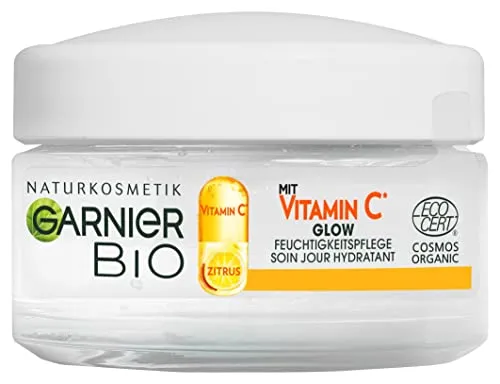 Garnier Bio Glow Tagespflege mit Vitamin C - Belebende Tagescreme für strahlenden Teint, ideal gegen müde Haut. Sichtbar straffere Haut und gesunder Glow nach nur 14 Tagen. Perfekt für die tägliche Pflege.