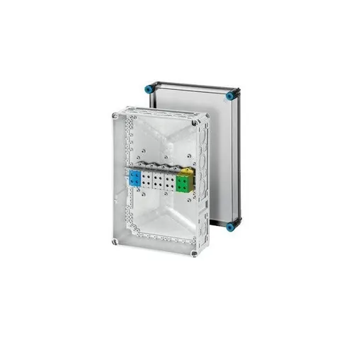 Hensel K 9951 3phasig, 5pol. Klemme - Abzweigdose aus hochwertigem Thermoplast, ideal für Aufputz-Anwendungen. Schützt Aluminium- und Kupferleiter bis 95 mm², IP65, witterungsbeständig und für den Einsatz im Freien geeignet.