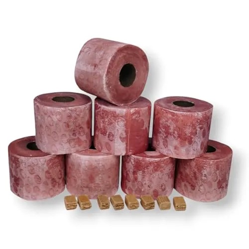 Wachsrollen 8 Stück/Lichtrollen aus 100% Recyclingswachs incl. Anzündwürfel von den Garden Tool Brothers