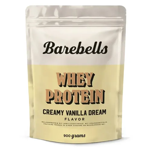 Barebells Whey Proteinpulver – Creamy Vanilla Dream, 900g - Cremiger Vanillegeschmack ohne Zuckerzusatz – 26g hochwertiges Whey Protein pro Portion. Ideal für Shakes und Backen, perfekt für deinen aktiven Lebensstil.