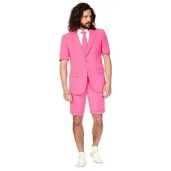 OppoSuits Sommer Anzug Mr. Pink - 58 - Kostüme für Männer, modischer Dreiteiler für sommerliche Partys, lenkt garantiert alle Aufmerksamkeit auf dich.