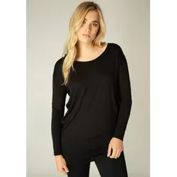 Base Level Langarmshirt Yolanda Weiter Schnitt mir formgebendem Einsatz in der Hüfte schwarz L (40)