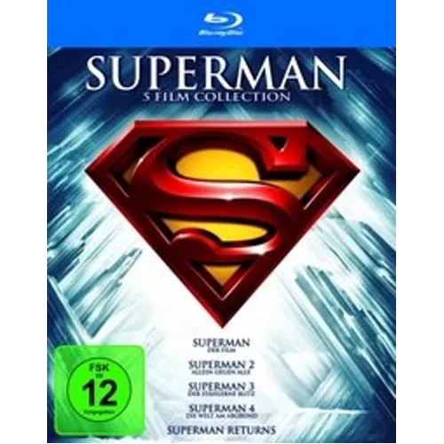 Superman - Blu-ray Collection (5 Filme) - 5 Filme in einer Box, ideal für Superhelden-Fans und Filmabende zu Hause. Erlebe die Abenteuer von Superman in bester Blu-ray-Qualität.