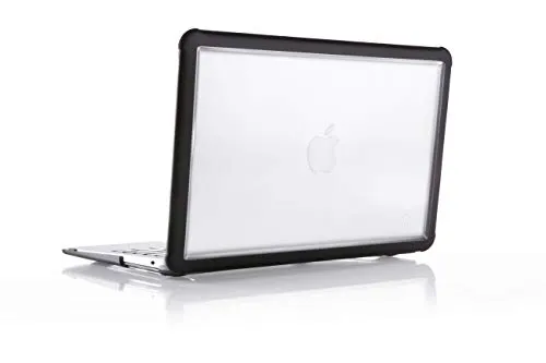 STM Bags Dux Case Schutzhülle für Apple MacBook Air 13,3"" (2018-2020) - schwarz/transparent [Transparente Rückseite I Gummifüße I Präzise Aussparungen für die Anschlüsse], stm-122-293MW-01