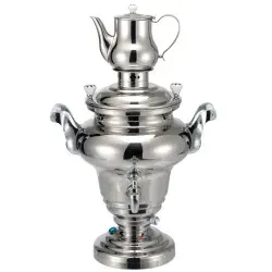 Neumärker Samowar Royal 00-10122 – Hochwertiger Edelstahl Samowar - Der Neumärker Samowar Royal aus Edelstahl bietet mit seinem 15-Liter-Wasserbehälter und energiesparenden Funktionen alles für perfekten Teegenuss. Ideal für gesellige Runden und stilvolle Präsentation.