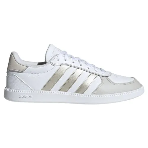 adidas BREAKNET Damen-Sneaker Weiß-Aluminium - Klassische adidas BREAKNET Sneakers für Damen in Weiß-Aluminium. Ideal für den Alltag, mit EVA-Schaumstoffeinlage und flexibler Gummisohle für hohen Tragekomfort und guten Halt.