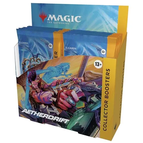 Wizards Of The Coast Collector Booster Display Magic The Gathering Ätherdrift - Sammelkarten für Magic: The Gathering mit 12 Booster-Packs, voller seltener und exklusiver Karten, darunter Foil- und spezielle Kartendrucke. Perfekt für Sammler und Spieler!