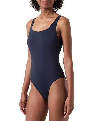 Marc O´Polo Damen Stockholm One Piece Swimsuit, Blau, L EU - Badeanzüge für Damen, aus atmungsaktivem Material für einen klassischen Look und modernen Stil, ideal für Strand und Schwimmbad.
