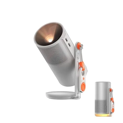 XGIMI MoGo 4 Mini Beamer mit Akku – Smart Outdoor Heimkino mit Google TV & Netflix, 360° Ständer, 2,5h Laufzeit, 2×6W Harman Kardon, inkl. magnetischem Filter