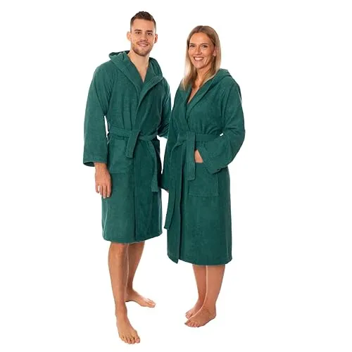 Lavea Mexico - Luxuriöser Bademantel mit Kapuze - Bademäntel für Damen, aus 100% Baumwolle, weich, saugstark und ideal für Spa & Zuhause mit praktischen Taschen und Gürtel für perfekten Komfort.