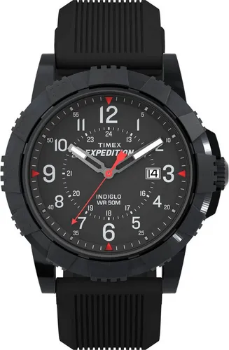 Timex Quarzuhr RIDGE TW4B32000AJ: Modische Herrenuhr mit Leuchtzeigern - Herrenuhren mit Quarz-Antrieb, wasserdicht bis 5 bar und stylischem Silikonarmband. Ideal für aktive Männer, die auch im Dunkeln die Zeit im Blick behalten möchten.
