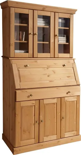 Home affaire Sekretär Rosi im Landhausstil - Sekretär aus massivem Kiefernholz, mit verstellbaren Einlegeböden und 9 Fächern für optimalen Stauraum. Ideal für ein stilvolles Home Office.
