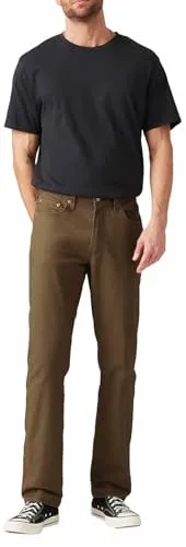 LEVI'S "514TM" Straight-Jeans für Herren - Hochwertige Jeans in Olive Night, elastische Baumwollmischung für besten Tragekomfort. Klassischer Five-Pocket-Style, ideal für den lässigen Alltag.