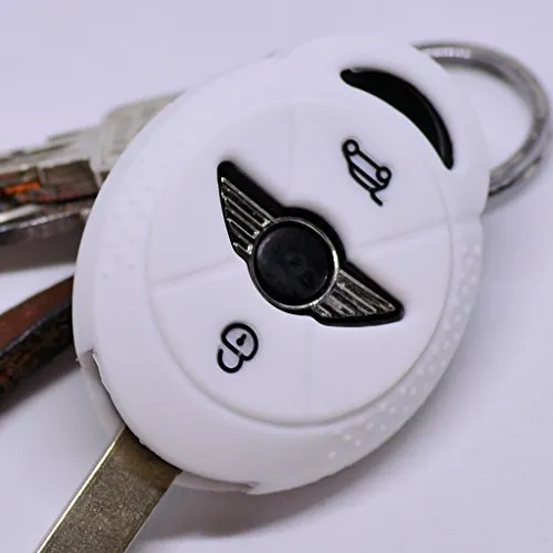 Soft Case Schutz Hülle Auto Schlüssel für Mini ONE Cooper Cabrio Clubman/Farbe Weiß