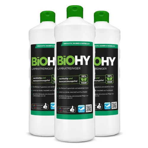 BiOHY Laminatreiniger 3er Pack (3 x 1 Liter Flasche) Vinyl- und Designbodenreiniger (3-St)