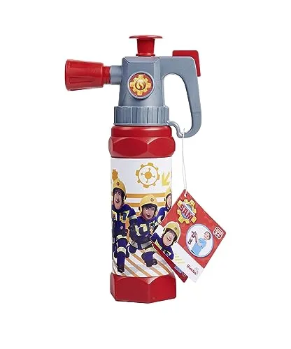 Feuerwehrmann Sam Feuerlöscher XL, Druckluftmeachanismus, mit Griff, wasserfeste Banderole, 31cm, Tankvolumen 650ml, Reichweite 6m, ab 3 Jahren