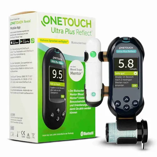 One Touch Ultra Plus Reflect Blutzuckermessgerät - Arzneimittel für präzise Blutzuckermessung, ideal für Diabetiker, mit einfacher Handhabung und großem Display.