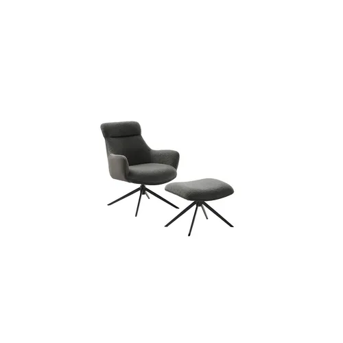 iNNoSeat PELION Drehstuhl mit Armlehnen - Modernes Design in Schwarz/Anthrazit - Der PELION Drehstuhl bietet Luxuskomfort mit einem stilvollen Vintagelook und ist 360° drehbar. Ideal für ein elegantes Büro oder Home-Office, belastbar bis 120 kg.