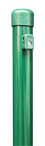 Alberts 613907 Zaunpfosten für Maschendrahtzäune | für die Befestigung mit Einschlag-Bodenhülsen | zinkphosphatiert, grün kunststoffbeschichtet | Länge 965 mm | Pfosten-Ø 34 mm