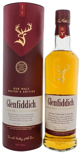 Glenfiddich Malt Master's Edition - Sherry Cask Finish - Whisky mit einzigartiger Reifung in Sherryfässern, ideal für Genießer von komplexen Aromen und neuem Glenfiddich Design.