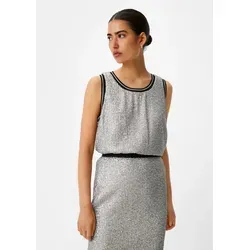 comma Blusentop Bluse Blusentop mit Pailletten silberfarben 36 EU