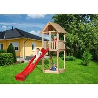 Weka Drachenturm inkl. Rutsche & Sandkasten - Spielplatz-Highlight für Kinder, bietet Klettern, Rutschen und Sandspielen in einem robusten Design für jahrelangen Spaß im Freien.