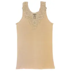 Toker Collection® Achselhemd Damen Unterhemd mit extra breiter Spitze (1 Stück, einzeln gepackt) Spitze in vielen Varianten beige 44/46