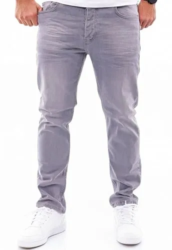 Reslad Herren Slim Fit Jeans RS-2063 - Grau (W38 / L34) - Stylische Slim Fit Jeans im angesagten Used Look, ideal für coole Freizeit-Outfits. Hoher Tragekomfort dank hochwertiger Materialien und perfekter Passform.