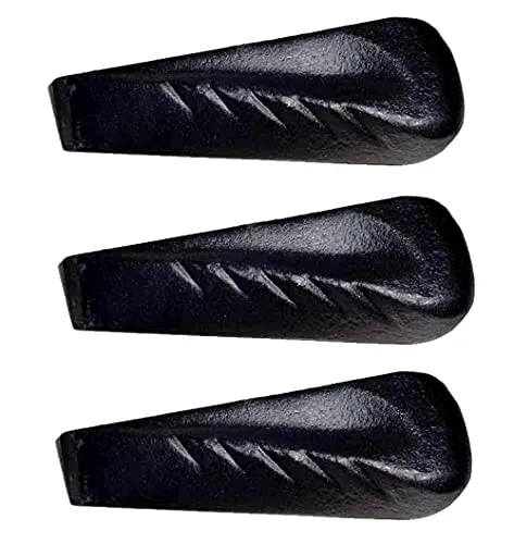 BigDean Holz Drehspaltkeil 3x 2,25 kg schwarz - Spaltkeile für Holz, ideal zum schnellen und einfachen Spalten. Mit gedrehter Keilform für maximalen Hub und zuverlässige Leistung. Maße: 21,5 x 6 x 5,4 cm, Farbe: schwarz.