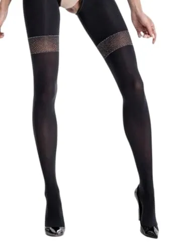Vicky's Nylons Glamour 80 Ouvert Strumpfhose Super Erotik und Schick von Amour (L/XL 44-50)