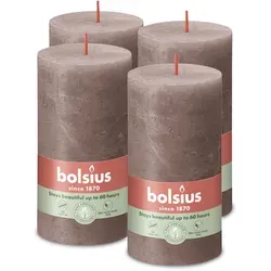 Rustik Stumpenkerzen 130/68 mm - Rustikales Taupe (4 Stück)
