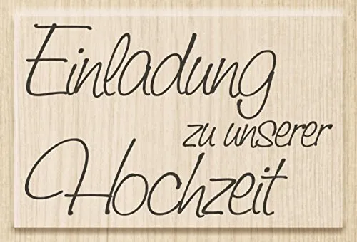 KnorrPrandell 211800002 211800002 Stempel aus Holz (Hochzeit) Motivgröße 6,5 x 4,1 cm, Motiv: Einladung zu unserer Hochzeit