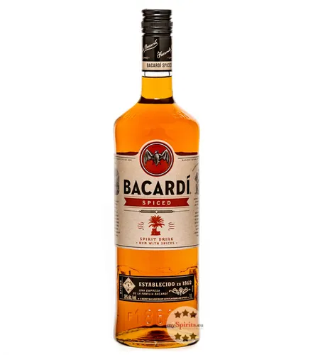 Bacardi Spiced Rum 35% 1L - Rum mit einzigartiger Aromenvielfalt, ideal für Cocktails oder pur, hergestellt in Puerto Rico mit Vanille, Zimt und Muskat.