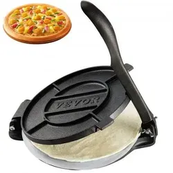 VEVOR Tortilla-Presse 20 cm - Robuste Gusseisen-Tortilladora, ideal für authentische Tortillas mit 100 Stk. Pergamentpapier