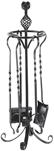 Kobolo Kaminbesteck Set – Schaufel, Schürhaken, Besen & Zange in Schwarz - Praktisches Kaminbesteck von Kobolo für die einfache Reinigung Ihres Kamins. Das Set enthält Schaufel, Schürhaken, Zange und Besen und bietet eine platzsparende Aufbewahrung. Ideal für die Pflege Ihres Kamins.