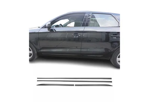 OMAC Zierleisten-Aufkleber für Ford Kuga 2017-2025 – Chrom Stahl Dunkel, 4tlg. - Hochwertige Zierleisten für Ihr Auto, die nicht nur stilvoll aussehen, sondern auch Ihre Originalteile vor Kratzern schützen. Einfache Installation mit doppelseitigem Klebeband – für eine perfekte Passform und langlebigen Schutz.