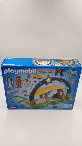 PLAYMOBIL 9494 Lichterbogen Weihnachtskrippe - Spielset mit Figuren und Zubehör, liebevoll gestaltete Krippe mit Beleuchtung für kreativen Weihnachts-Spaß